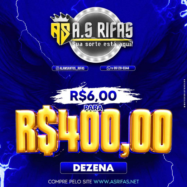 R$6,00 PARA R$400,00 LOTERIA FEDERAL